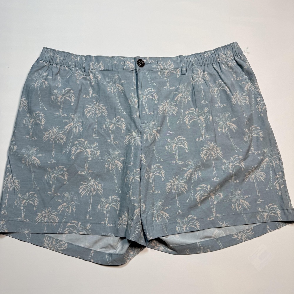 Chubbies‎ Shorts Mens 3XL Blue Palm Tree Beach Print Chino Elastic Waist
